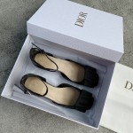 DIOR ballet heels with black fabric buckle 3.5cm