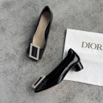 DIOR ballet heels black with diamond buckle 3.5cm