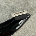 DIOR ballet heels black with diamond buckle 3.5cm