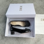 DIOR Ballet Heels Black Cloth Buckle 3.5cm