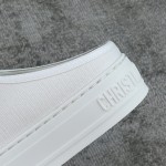 DIOR Canvas half slipper Water-dyed sheepskin lining TPU sole White canvas