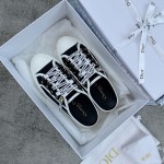 DIOR Canvas half slipper Water-dyed sheepskin lining TPU outsole Black canvas