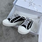 DIOR Canvas half slipper Water-dyed sheepskin lining TPU outsole Black canvas