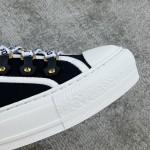 DIOR Canvas half slipper Water-dyed sheepskin lining TPU outsole Black canvas