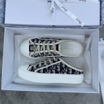 DIOR Canvas semi-flip-flop Water-dyed sheepskin lining TPU outsole D blue embroidery