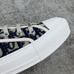 DIOR Canvas semi-flip-flop Water-dyed sheepskin lining TPU outsole D blue embroidery