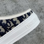 DIOR Canvas semi-flip-flop Water-dyed sheepskin lining TPU outsole D blue embroidery