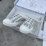 DIOR Canvas semi-flip-flop Water-dyed sheepskin lining TPU outsole Cement grey embroidery