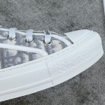 DIOR Canvas semi-flip-flop Water-dyed sheepskin lining TPU outsole Cement grey embroidery