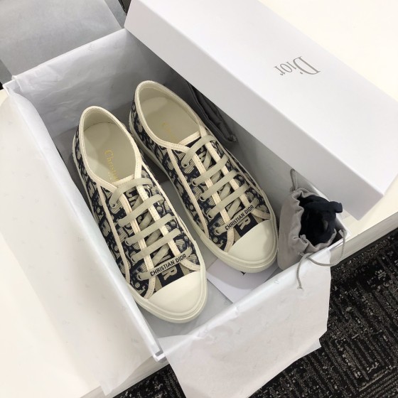 DIOR Antique Collection Blue letters Full electric embroidery Water-dyed sheepskin lining Private moulded outsole