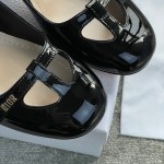 DIOR Sweet and elegant Mary Jane heels Cow patent leather Sheepskin Genuine leather outsole Black