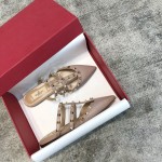 Valentino VT Collection Three Strap Flat Heel Slipper Taro