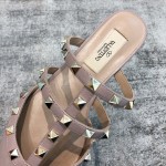 Valentino VT Collection Three Strap Flat Heel Slipper Taro