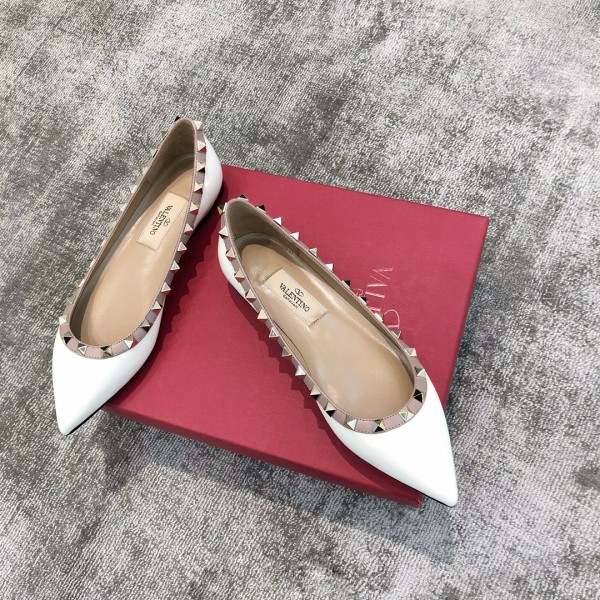 Valentino VT Collection Flats Patent Leather White