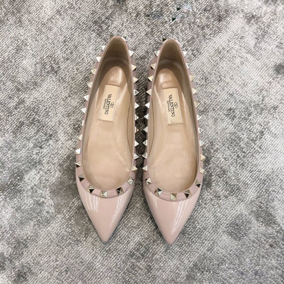 Valentino VT Collection Flats Patent Leather Nude Pink