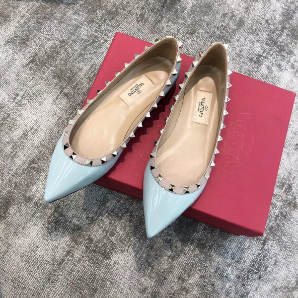 Valentino VT Collection Flats Patent Leather Blue