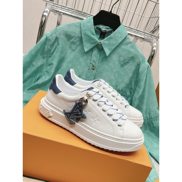 Louis Vuitton x Yayoi Kusama cooperation model classic white shoes 𝐓𝐢𝐦𝐞 𝐨𝐮𝐭 wave point sneakers