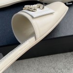 CHANEL Chanel slippers pearl leather strips and small diamond combination imported A grade sheepskin