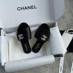 CHANEL Chanel slippers pearl leather strips and small diamond combination imported A grade sheepskin