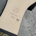 CHANEL Chanel slippers pearl leather strips and small diamond combination imported A grade sheepskin