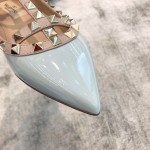 Valentino VT Collection Two Strap Flats Patent Leather Blue