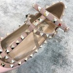 Valentino VT Collection Two Strap Flats Patent Leather Pink