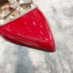 Valentino VT Collection Two Strap Flats Patent Leather Red
