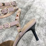 Valentino VT Collection Triple Strap Mid Heel 6.5cm Patent Leather Black