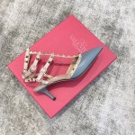 Valentino VT Collection Triple Strap Mid Heel 6.5cm Haze Blue