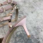 Valentino VT Collection Triple Strap Mid Heel 6.5cm Patent Leather Pink