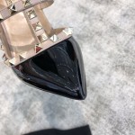 Valentino VT Collection Two Strap Mid Heel 10cm Patent Leather Black