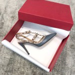 Valentino VT Collection Two Strap Mid Heel 10cm Haze Blue