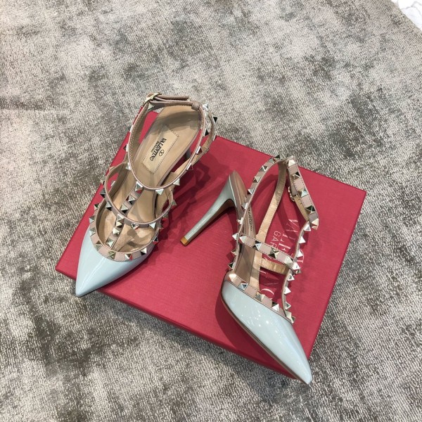 Valentino VT Collection Two Strap Mid Heel 10cm Blue