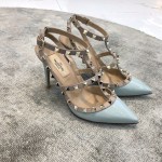 Valentino VT Collection Two Strap Mid Heel 10cm Blue