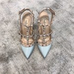 Valentino VT Collection Two Strap Mid Heel 10cm Blue