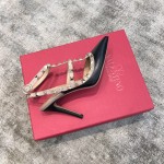 Valentino VT Collection Two Strap Mid Heel 10cm Black