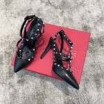 Valentino VT Collection Two Strap Mid Heel 10cm Black
