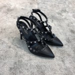 Valentino VT Collection Two Strap Mid Heel 10cm Black