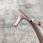 Valentino VT Collection One strap slant heel slipper 6.5CM Patent leather pink