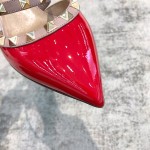 Valentino VT Collection One strap slant heel slipper 6.5CM Patent leather red