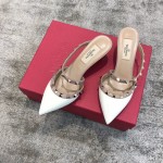 Valentino VT Collection One strap slant heel tow 6.5CM White