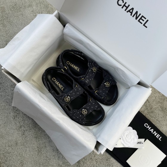 CHANEL new color bow sandals classic beach shoes every year the new color