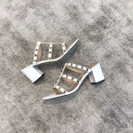 Valentino VT Collection Triple Strap Chunky Heel 6cm White