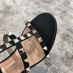 Valentino VT Collection Triple Strap Chunky Heel 6cm Black