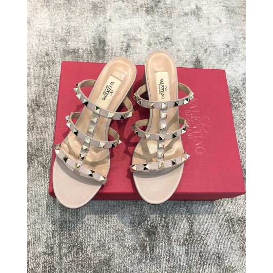 Valentino VT Collection Three Strap Chunky Heel 6cm Nude