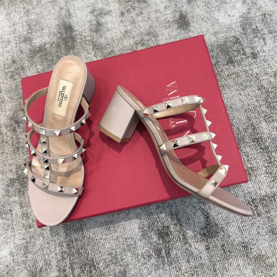 Valentino VT Collection Three Strap Chunky Heel 6cm Nude