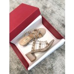 Valentino VT Collection Three Strap Chunky Heel 6cm Nude