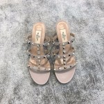 Valentino VT Collection Three Strap Chunky Heel 6cm Nude