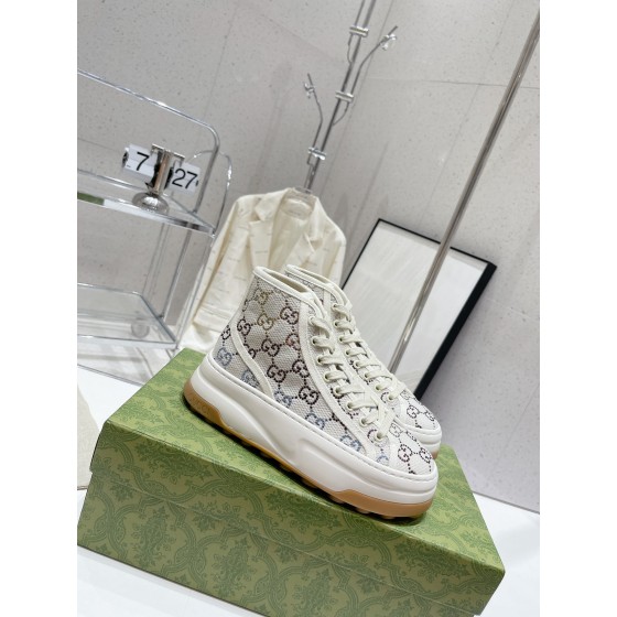 Gucci Explosive Presbyopia Canvas Casual Platform Shoes