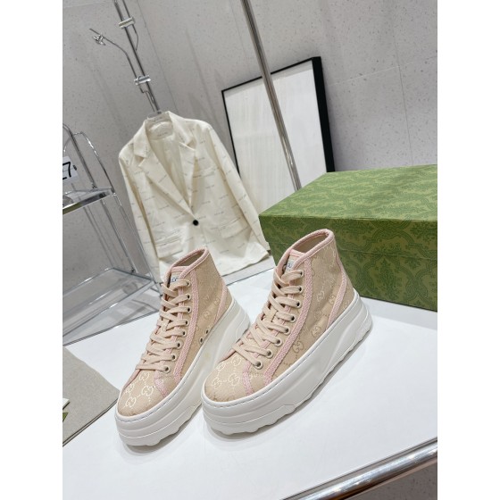 Gucci Explosive Presbyopia Canvas Casual Platform Shoes